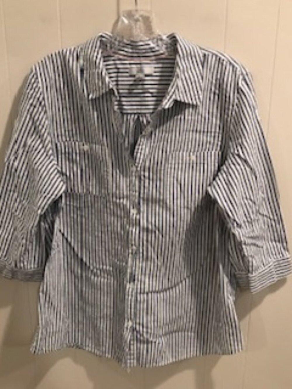 Blue & White Striped Button Down, Size XL